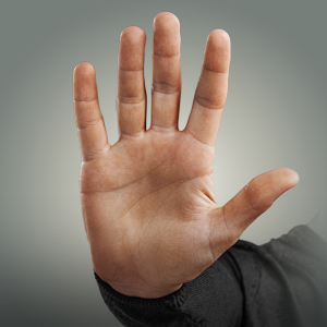 stop, hand gesture, before part replacement